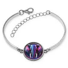 Браслет металлический Слон неон BSI-0177