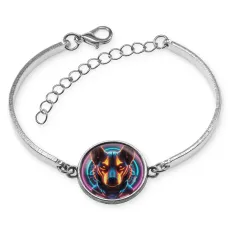 Браслет металлический Пес неон BSI-0178