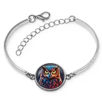 Браслет металлический Сова неон BSI-0179