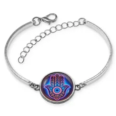 Браслет металлический Хамса неон BSI-0183