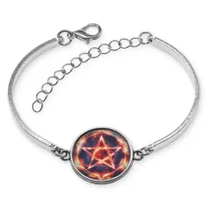 Браслет металлический Огненная пентаграмма BSI-0210