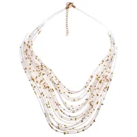 Колье с бисером, 65 см, цвет белый BUS069-01