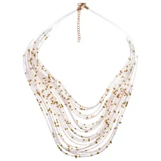 Колье с бисером, 65 см, цвет белый BUS069-01