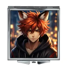 Складное зеркало квадратное Дзинко мужчина-лиса ZER2-0894