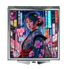 Складное зеркало квадратное Девушка в кимоно в городе ZER2-0896