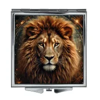 Складное зеркало квадратное Лев портрет ZER2-0914