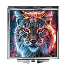 Складное зеркало квадратное Дикая кошка ZER2-0915