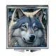 Складное зеркало квадратное Волк портрет ZER2-0950