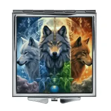 Складное зеркало квадратное Три волка ZER2-0951