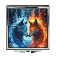 Складное зеркало квадратное Два волка ZER2-0958