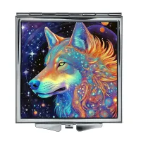 Складное зеркало квадратное Волк сюрреализм ZER2-0959