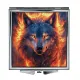 Складное зеркало квадратное Пламенный волк ZER2-0964