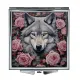Складное зеркало квадратное Волк и розы ZER2-0965