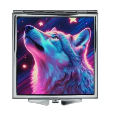 Складное зеркало квадратное Волчица ZER2-0969