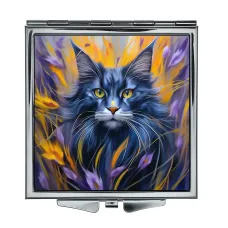 Складное зеркало квадратное Кот в поле ZER2-0982