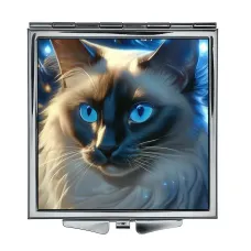 Складное зеркало квадратное Тайская кошка ZER2-0990