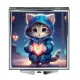 Складное зеркало квадратное Котенок сердце ZER2-0995