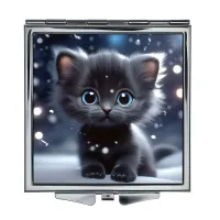 Складное зеркало квадратное Чёрный котёнок ZER2-1005