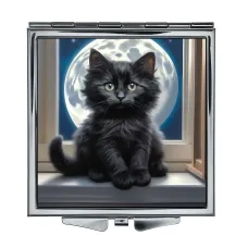 Складное зеркало квадратное Черный котенок ZER2-1011