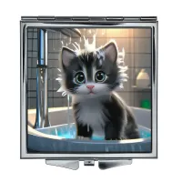 Складное зеркало квадратное Котенок в ванной ZER2-1012