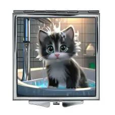 Складное зеркало квадратное Котенок в ванной ZER2-1012