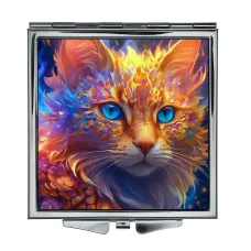 Складное зеркало квадратное Кошка сюрреализм ZER2-1024