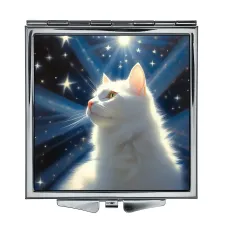 Складное зеркало квадратное Белая кошка ZER2-1025