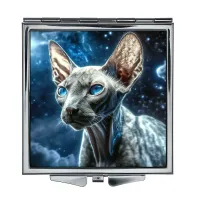 Складное зеркало квадратное Кот сфинкс ZER2-1027