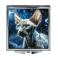 Складное зеркало квадратное Кот сфинкс ZER2-1027