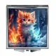 Складное зеркало квадратное Котенок лед и пламя ZER2-1034