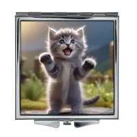 Складное зеркало квадратное Котенок ZER2-1035