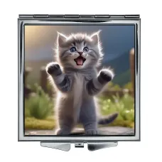 Складное зеркало квадратное Котенок ZER2-1035