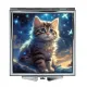 Складное зеркало квадратное Котенок на фоне звездного неба ZER2-1036