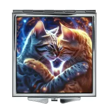 Складное зеркало квадратное Влюбленные кошки ZER2-1046