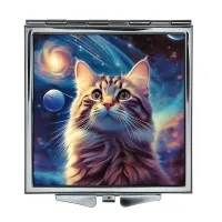 Складное зеркало квадратное Кот вселенная ZER2-1055