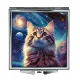 Складное зеркало квадратное Кот вселенная ZER2-1055