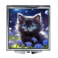 Складное зеркало квадратное Котенок на лугу ZER2-1058