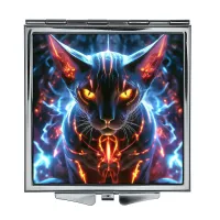 Складное зеркало квадратное Молниевый кот ZER2-1059