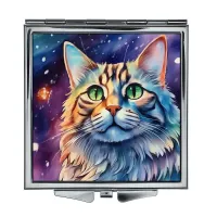 Складное зеркало квадратное Кот портрет ZER2-1062