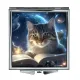 Складное зеркало квадратное Кот и книга ZER2-1064