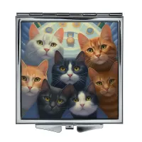 Складное зеркало квадратное Коты ZER2-1072