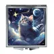Складное зеркало квадратное Кот космос ZER2-1082