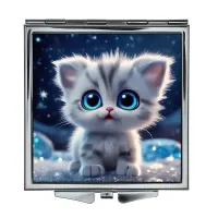 Складное зеркало квадратное Котенок ZER2-1087