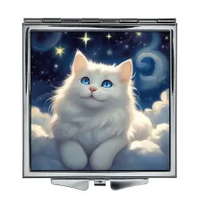 Складное зеркало квадратное Кошка в облаках ZER2-1096