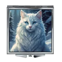 Складное зеркало квадратное Кошка зима ZER2-1102