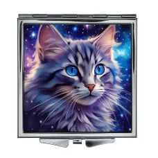 Складное зеркало квадратное Котенок космос ZER2-1105
