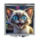 Складное зеркало квадратное Морда котенка ZER2-1107