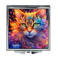 Складное зеркало квадратное Кошка ZER2-1108