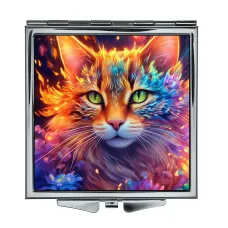 Складное зеркало квадратное Кошка ZER2-1108