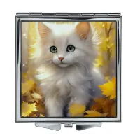 Складное зеркало квадратное Белый котенок ZER2-1110